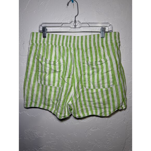 Old Navy striped linen‎ pocket pull on shorts womens large comfort coastal boho - Picture 3 of 9